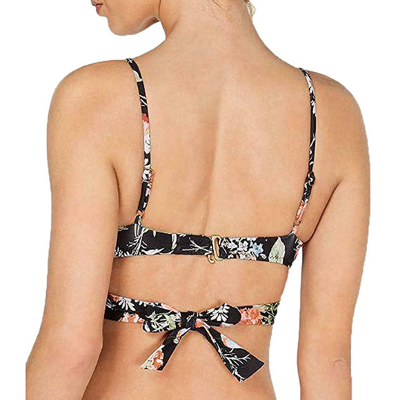 Becca by Rebecca Virtue French Valley Wrap Swim Top Separates Black Small NWT - Picture 2 of 3